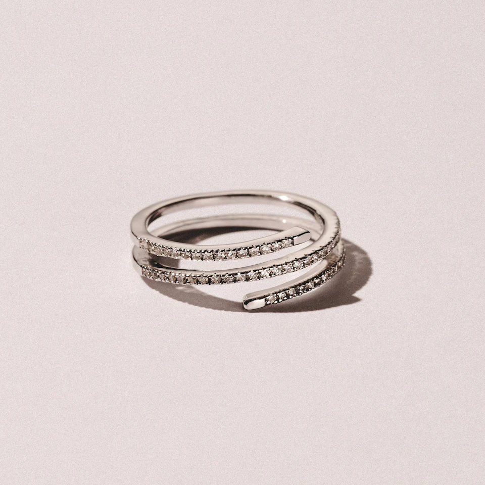 Lab Diamond Spiral Ring 0.25ct in 925 Silver