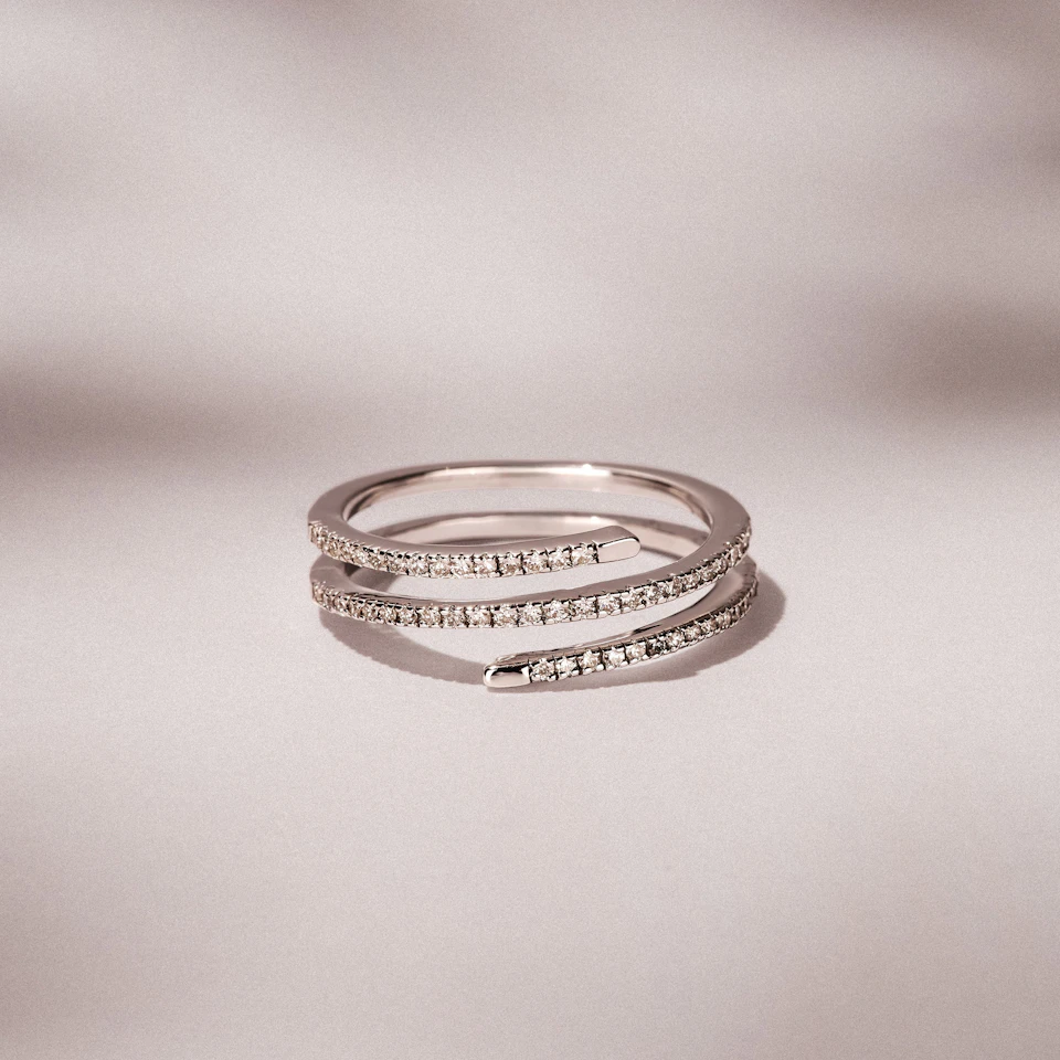 Lab Diamond Spiral Ring 0.25ct in 925 Silver