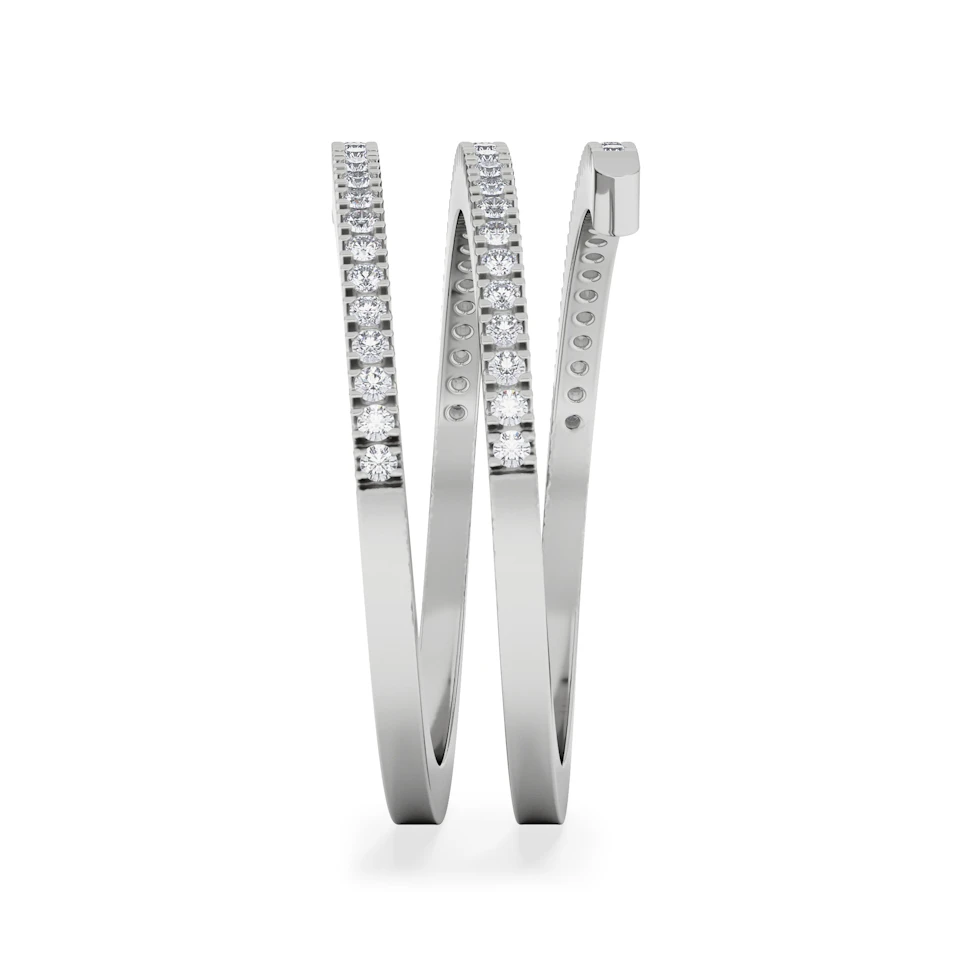 Lab Diamond Spiral Ring 0.25ct in 925 Silver