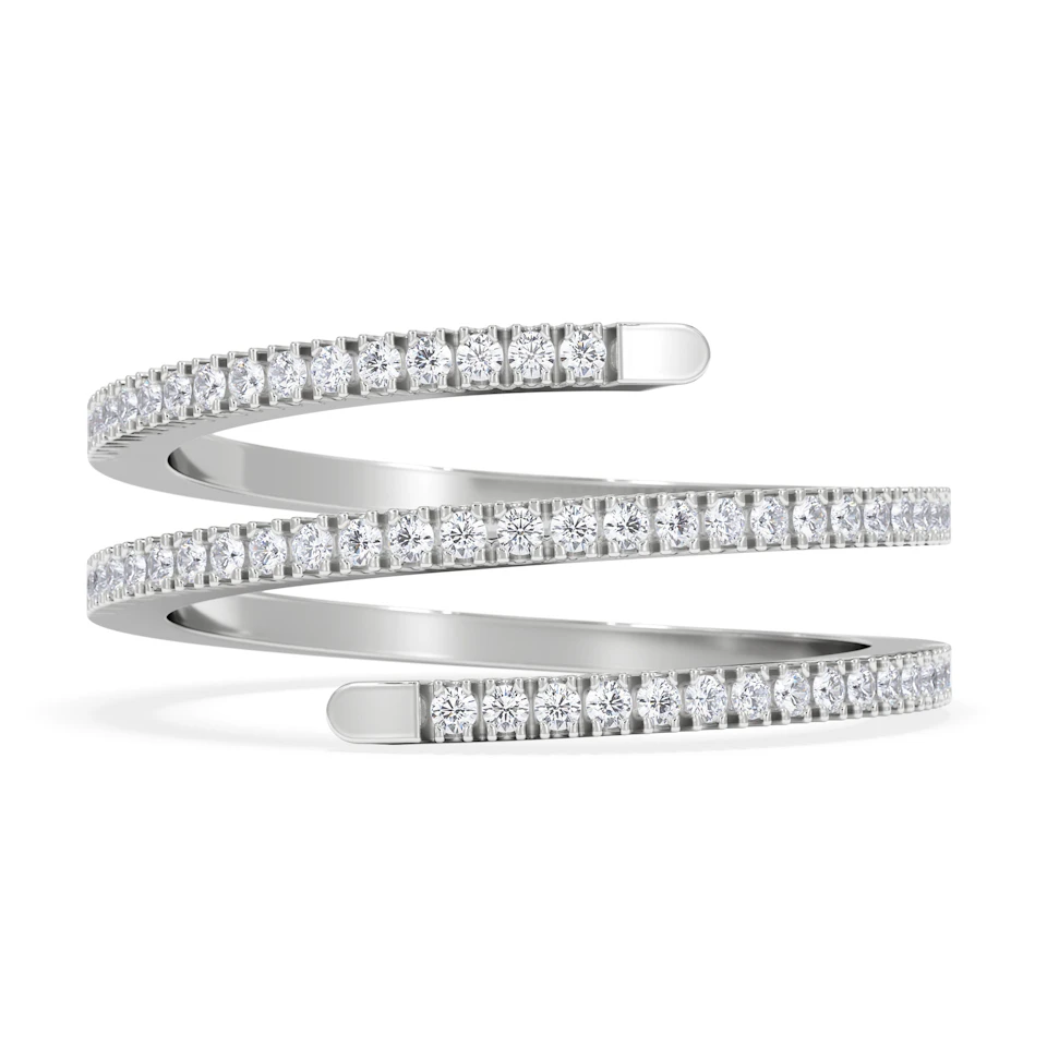 Lab Diamond Spiral Ring 0.25ct in 925 Silver
