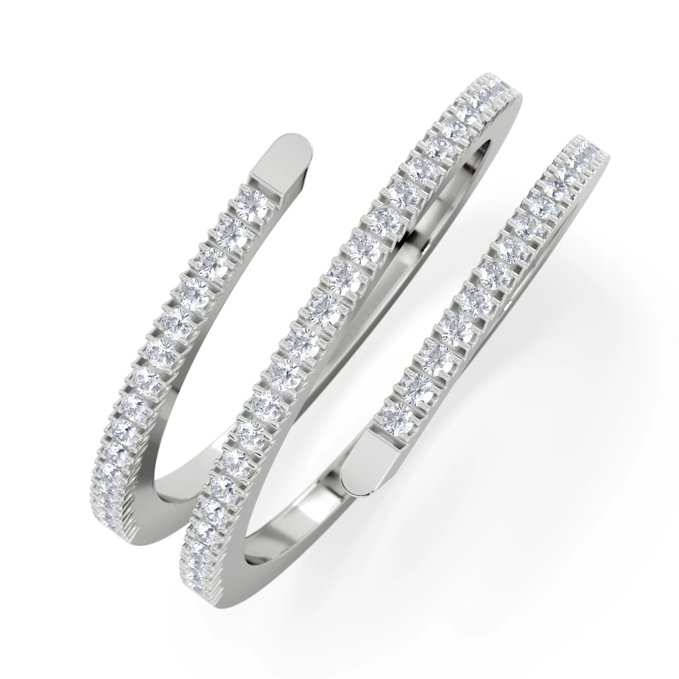 Lab Diamond Spiral Ring 0.25ct in 925 Silver