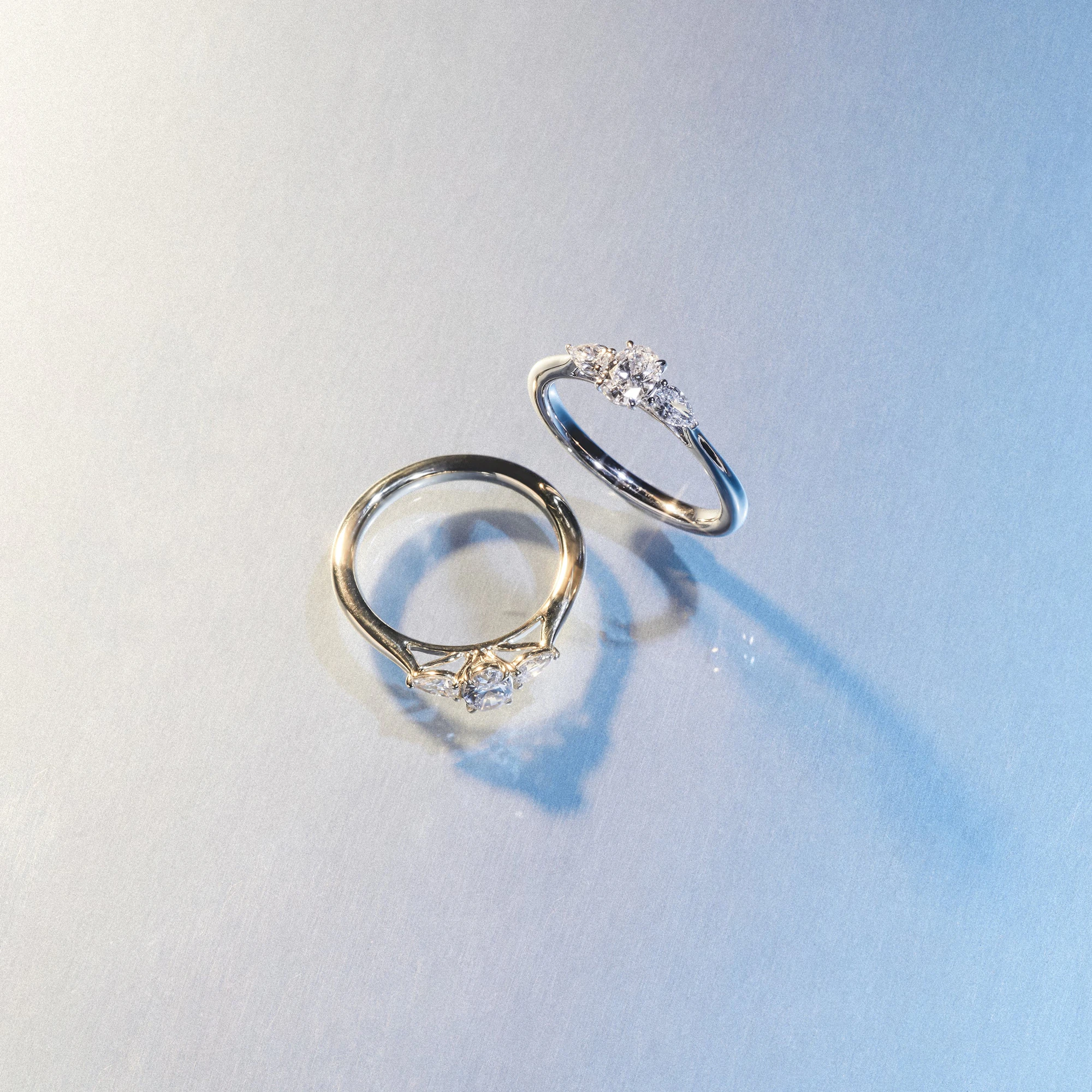 Evoke 3 Stone Oval Cut Lab Diamond Ring 0.50ct in 925 Silver