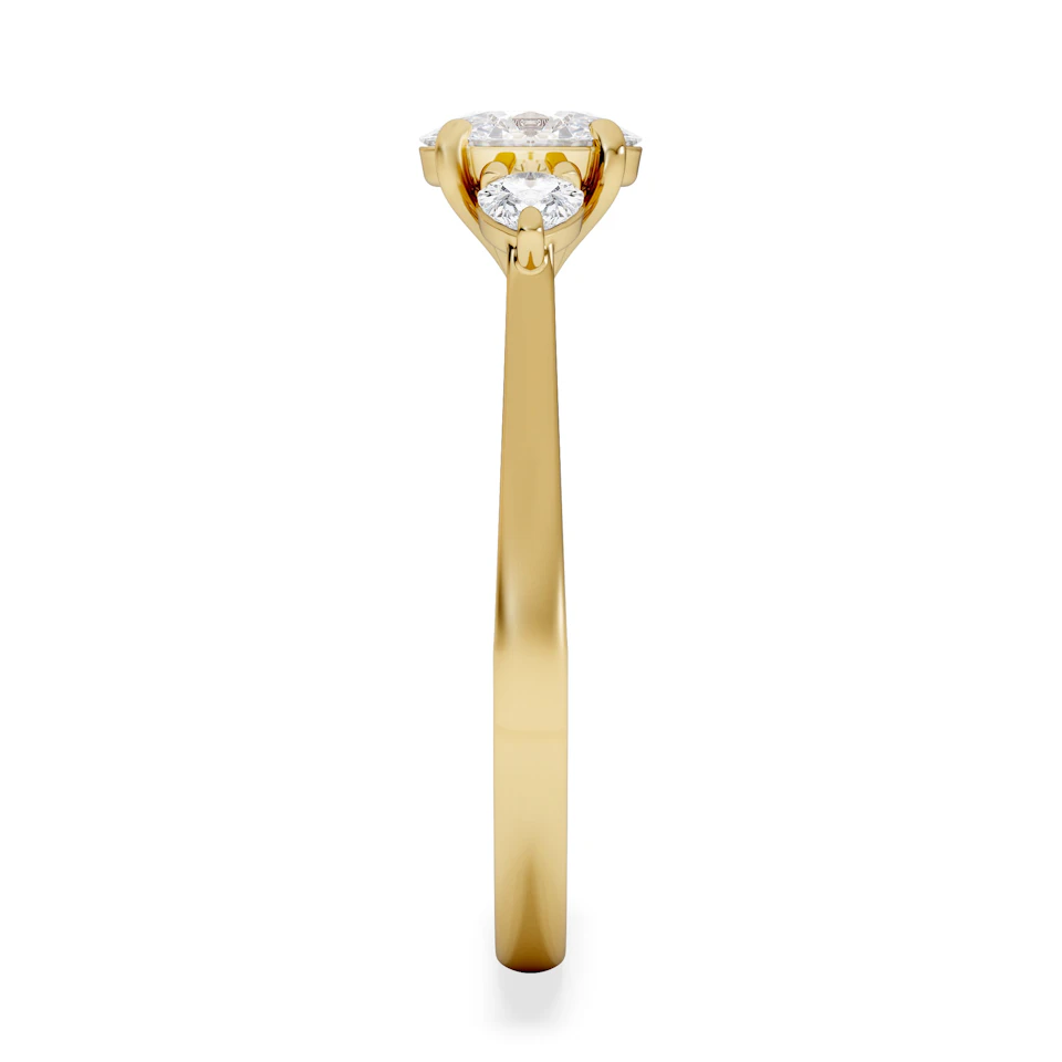 Evoke 3 Stone Oval Cut Lab Diamond Ring 0.50ct in 18K Gold Vermeil