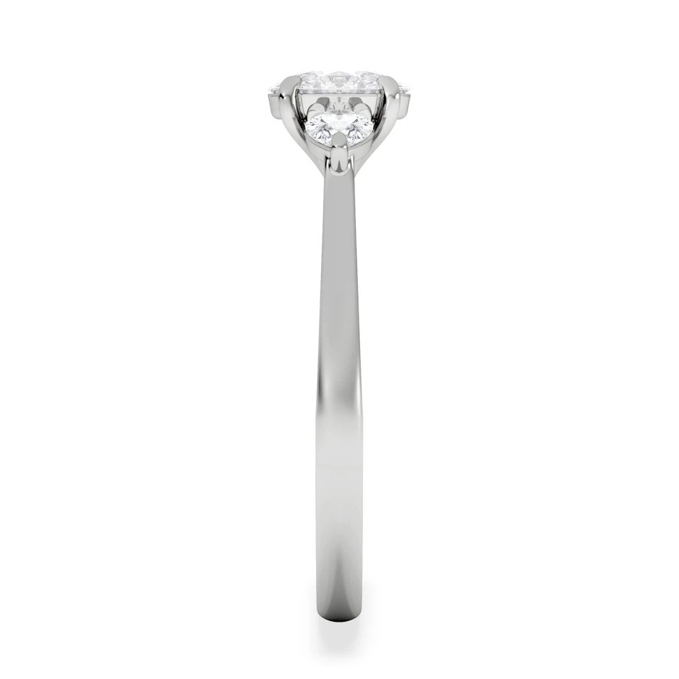 Evoke 3 Stone Oval Cut Lab Diamond Ring 0.50ct in 9K White Gold
