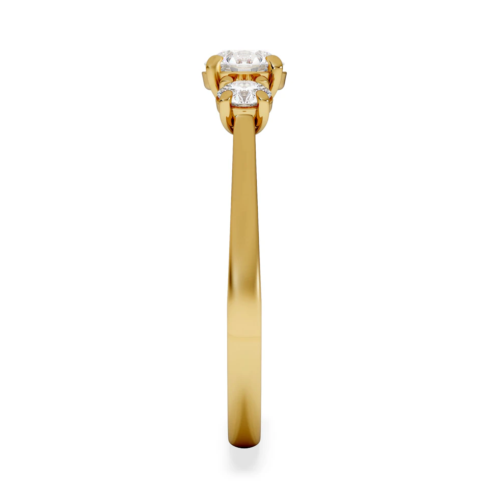 Evoke 3 Stone Round Cut Lab Diamond Ring 0.50ct in 18K Gold Vermeil