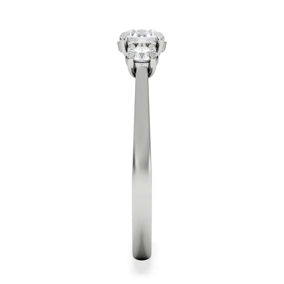 Evoke 3 Stone Round Cut Lab Diamond Ring 0.50ct in 9K White Gold