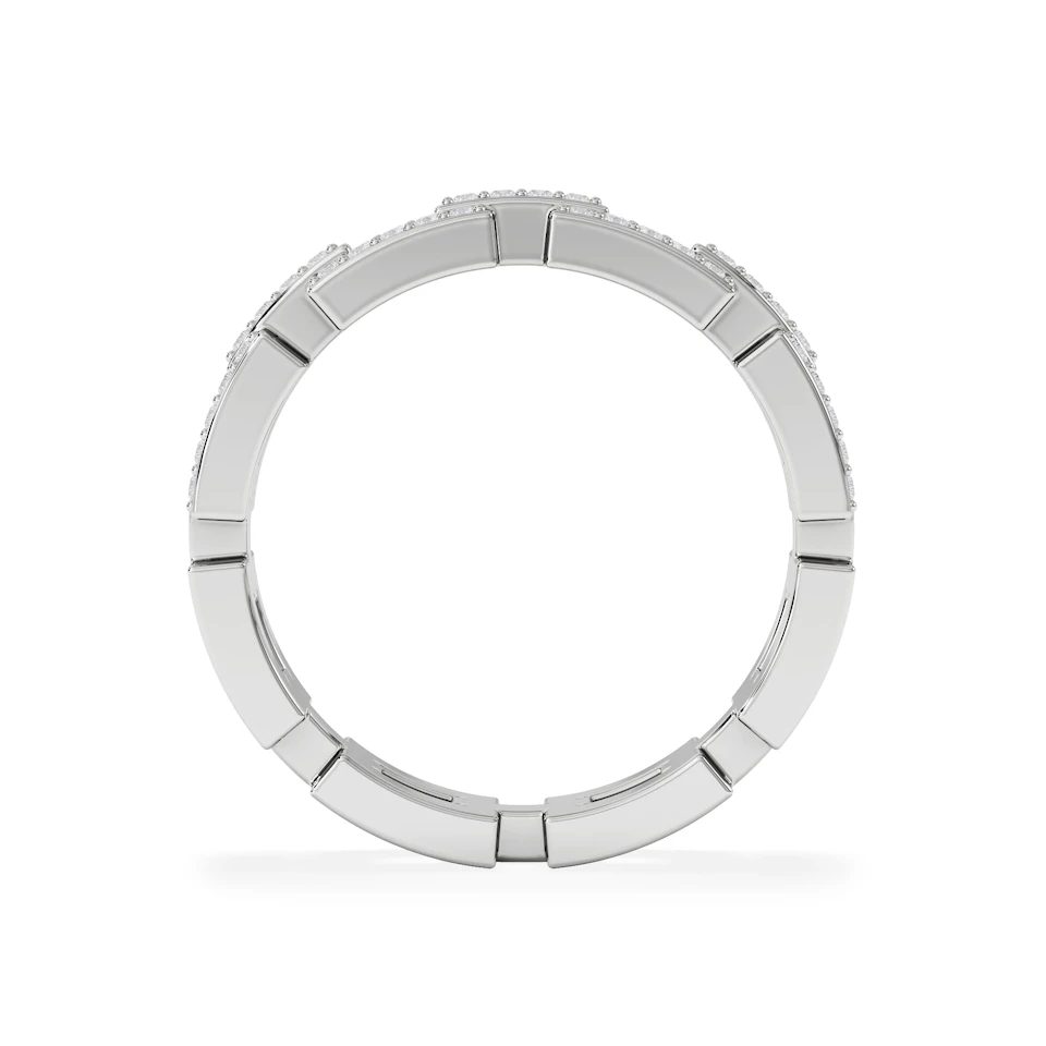 Lab Diamond Chain Link Ring 0.24ct in 925 Silver