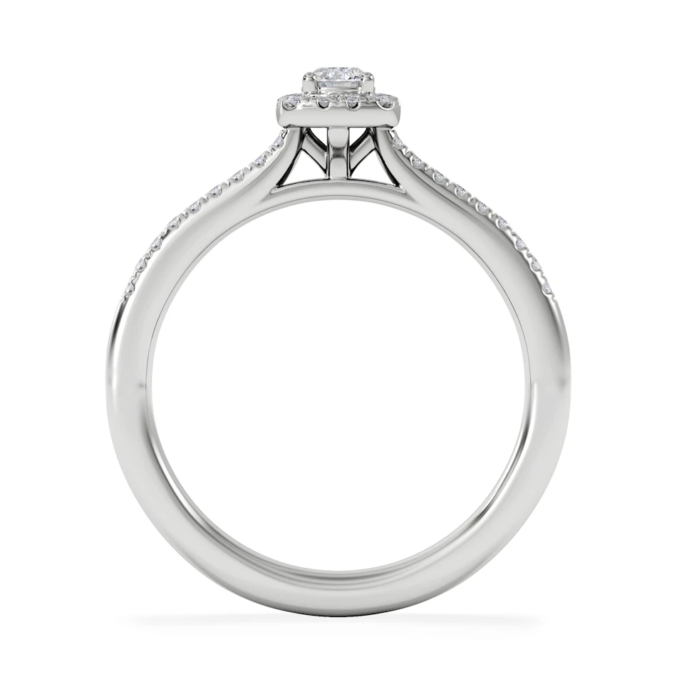 Lumia Round Cut Lab Diamond Halo Ring 0.33ct F/VS in 925 Silver