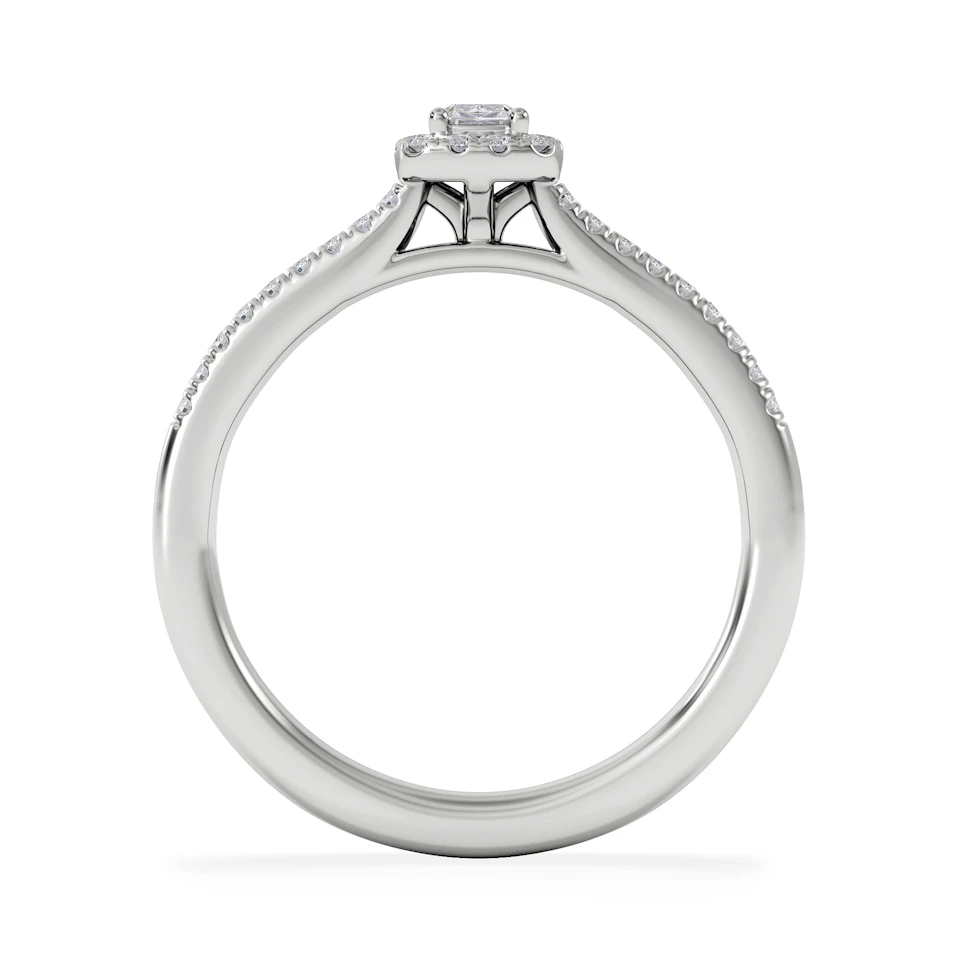 Lumia Cushion Cut Lab Diamond Halo Ring 0.33ct F/VS in 925 Silver