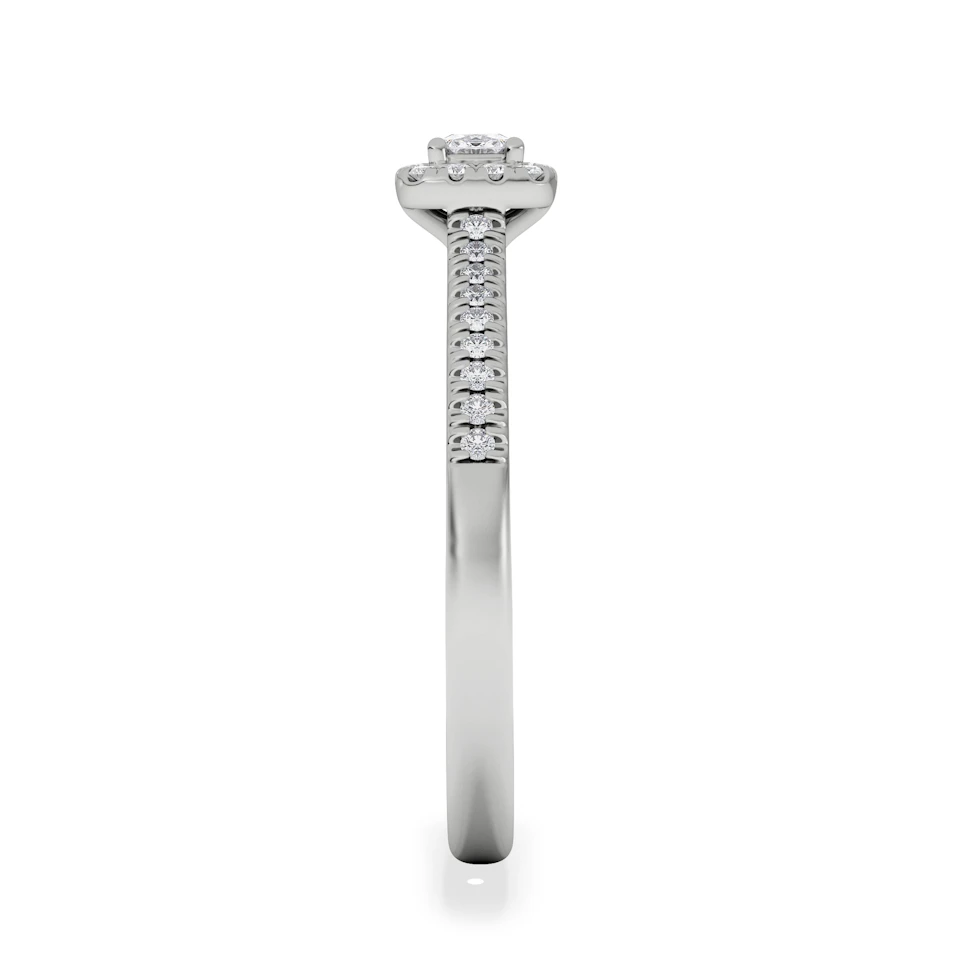 Lumia Cushion Cut Lab Diamond Halo Ring 0.33ct F/VS in 925 Silver