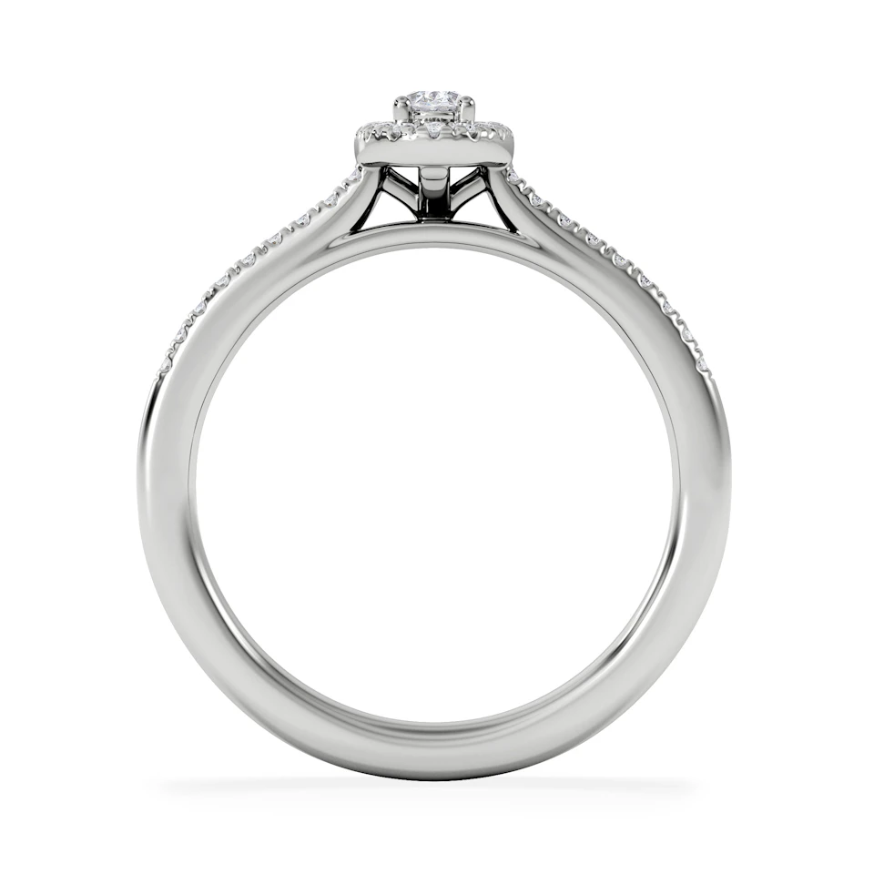 Lumia Oval Cut Lab Diamond Halo Ring 0.33ct F/VS in 925 Silver