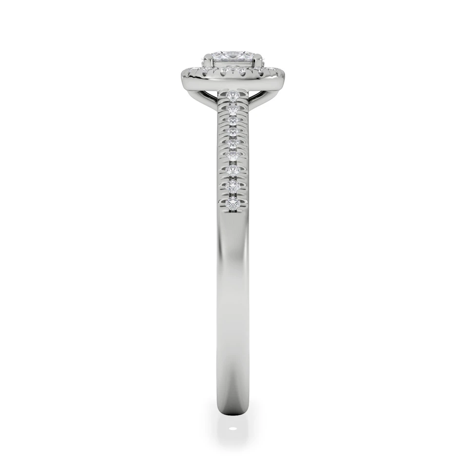 Lumia Oval Cut Lab Diamond Halo Ring 0.33ct F/VS in 925 Silver