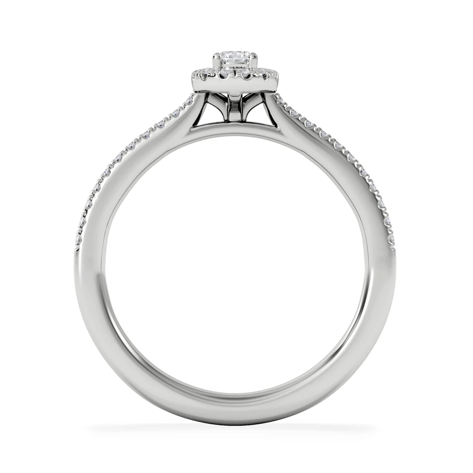 Lumia Pear Cut Lab Diamond Halo Ring 0.33ct F/VS in 925 Silver