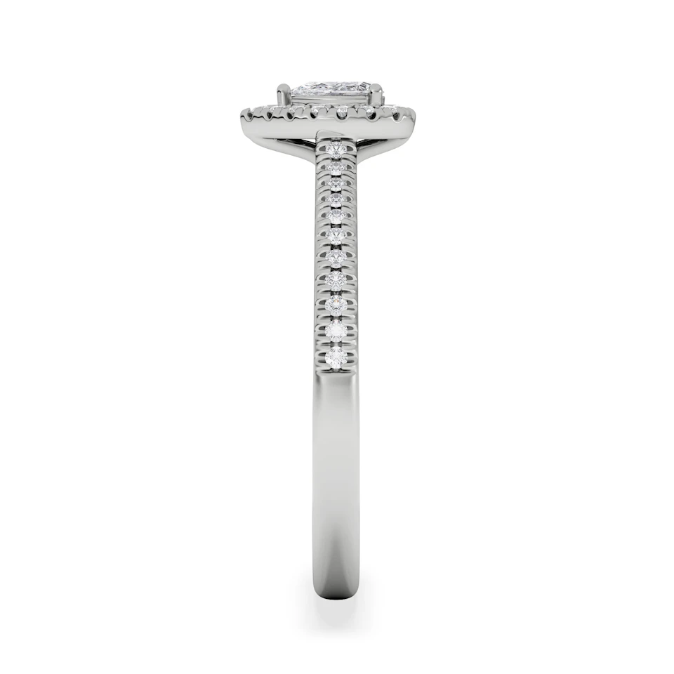 Lumia Pear Cut Lab Diamond Halo Ring 0.33ct F/VS in 925 Silver