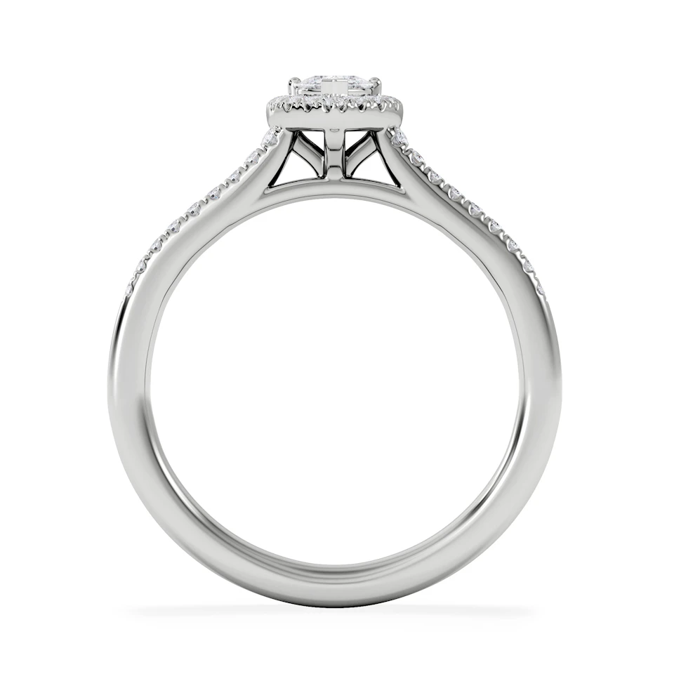 Lumia Heart Cut Lab Diamond Halo Ring 0.33ct F/VS in 925 Silver