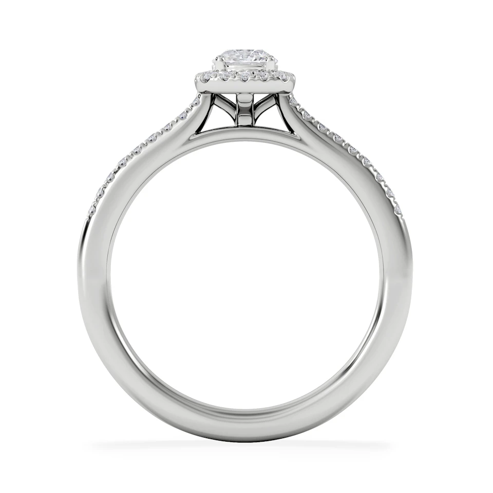 Lumia Round Cut Lab Diamond Halo Ring 0.50ct F/VS in 925 Silver
