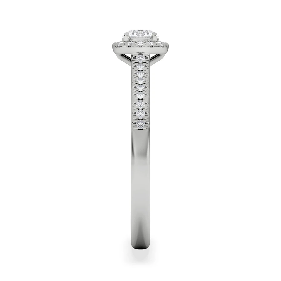 Lumia Round Cut Lab Diamond Halo Ring 0.50ct F/VS in 925 Silver