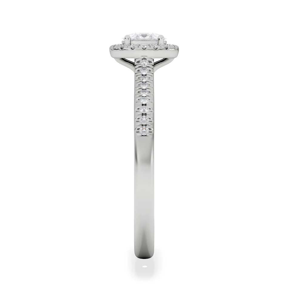 Lumia Oval Cut Lab Diamond Halo Ring 0.50ct F/VS in 925 Silver