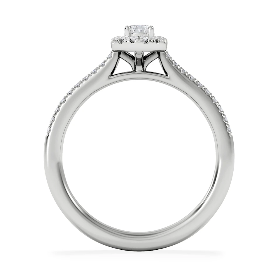 Lumia Pear Cut Lab Diamond Halo Ring 0.50ct F/VS in 925 Silver