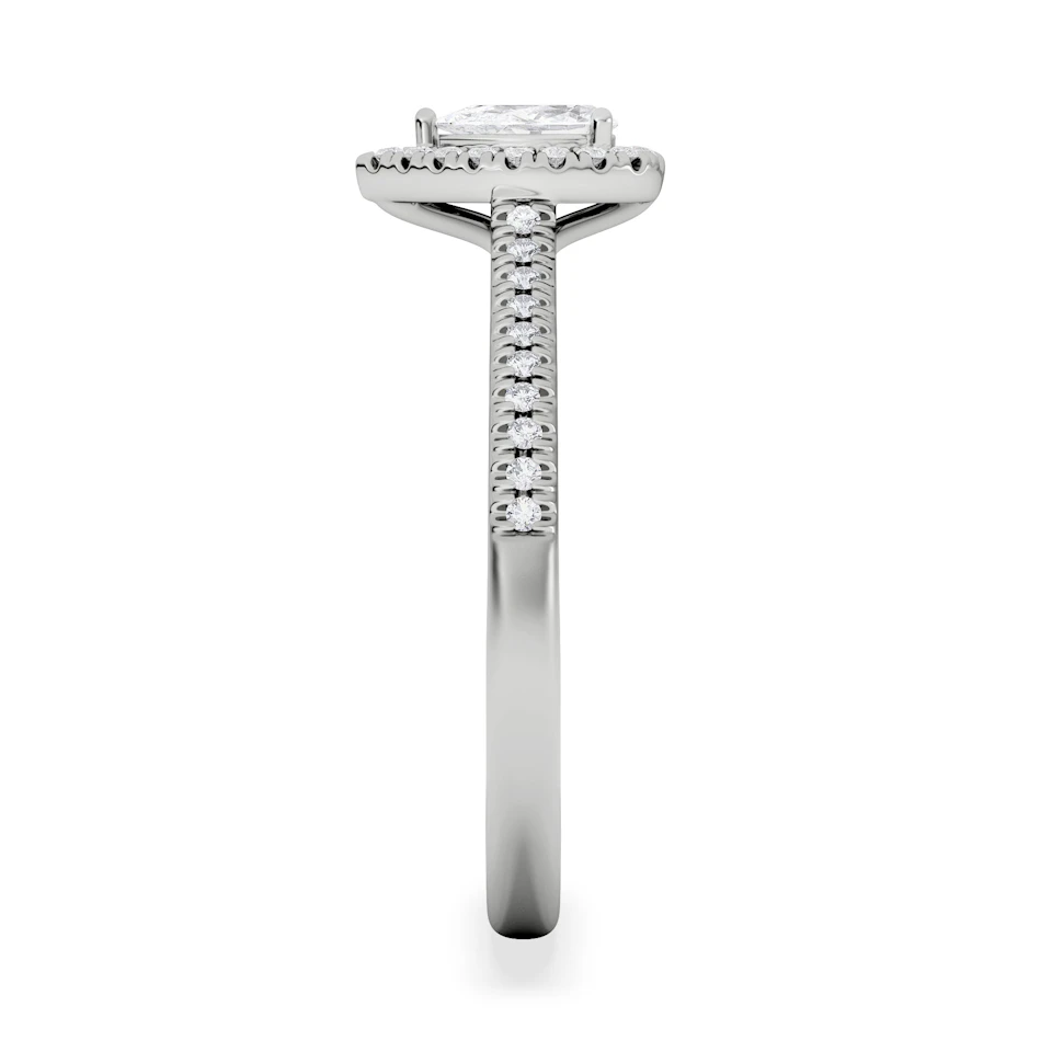 Lumia Pear Cut Lab Diamond Halo Ring 0.50ct F/VS in 925 Silver