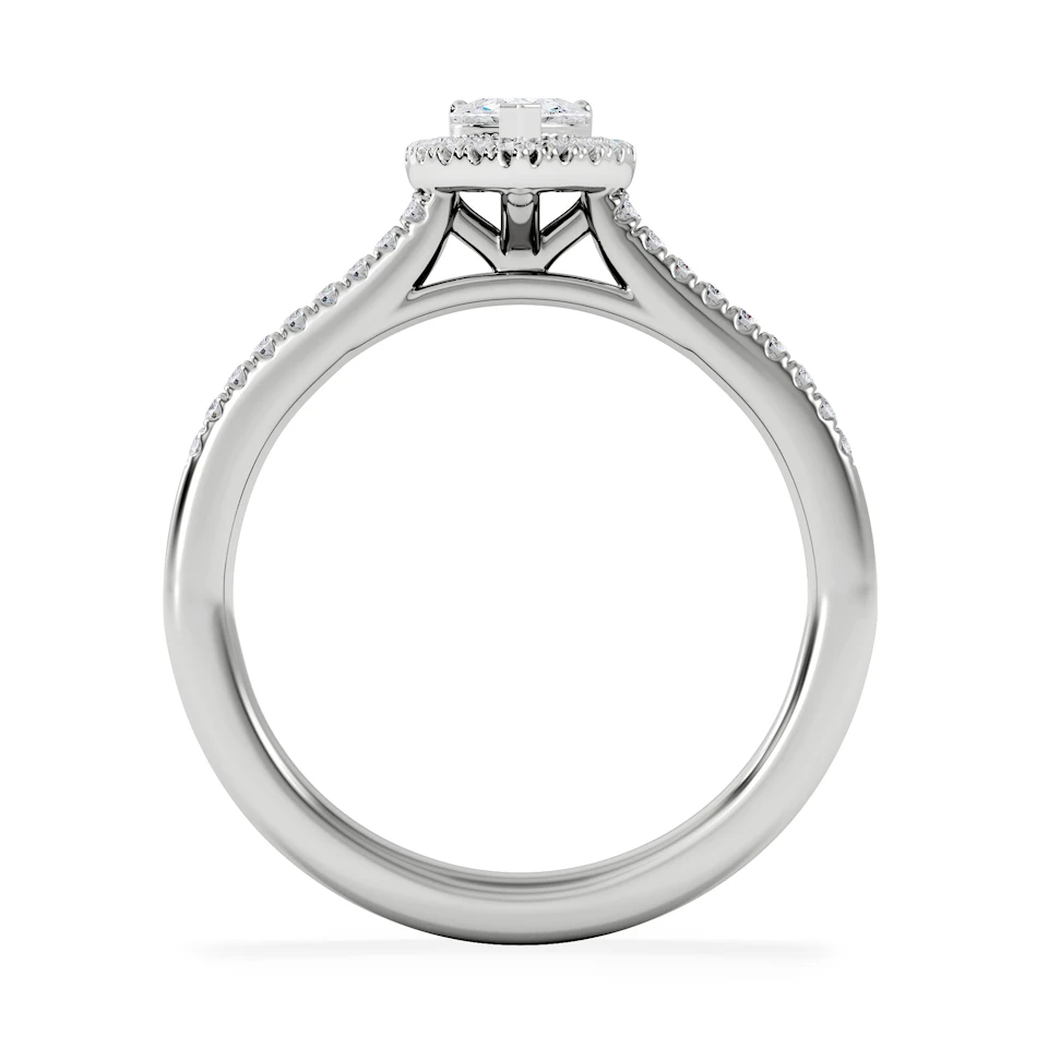 Lumia Heart Cut Lab Diamond Halo Ring 0.50ct F/VS in 925 Silver