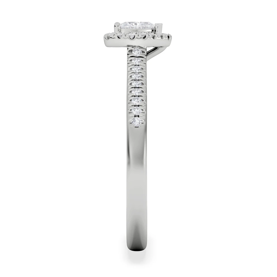 Lumia Heart Cut Lab Diamond Halo Ring 0.50ct F/VS in 925 Silver