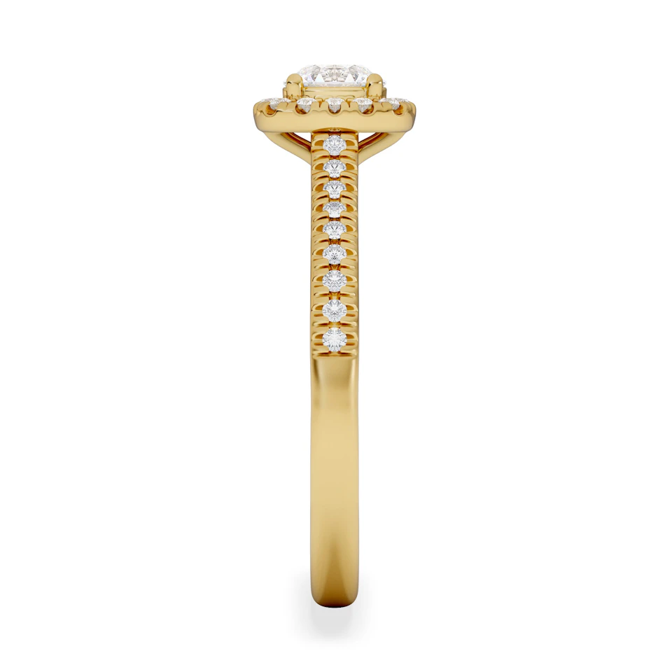 Lumia Round Cut Lab Diamond Halo Ring 0.70ct F/VS in 9K Gold