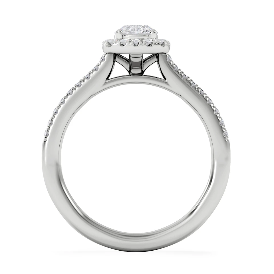 Lumia Round Cut Lab Diamond Halo Ring 0.70ct F/VS in 9K White Gold