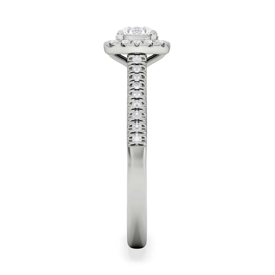 Lumia Round Cut Lab Diamond Halo Ring 0.70ct F/VS in 9K White Gold