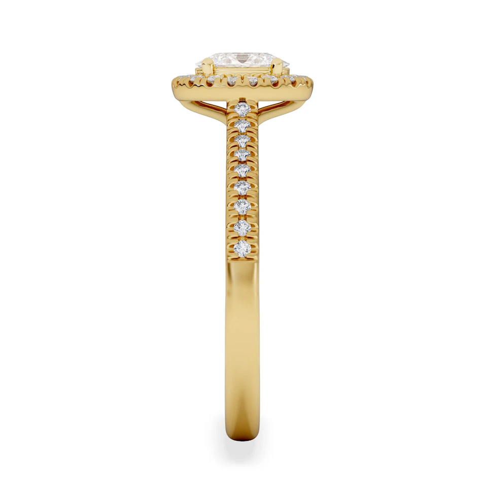 Lumia Oval Cut Lab Diamond Halo Ring 0.70ct F/VS in 9K Gold