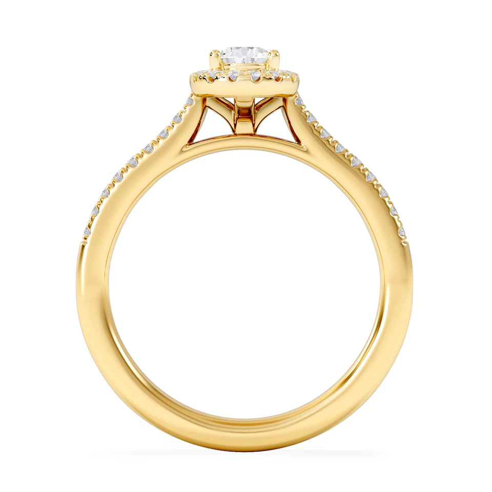 Lumia Pear Cut Lab Diamond Halo Ring 0.70ct F/VS in 9K Gold