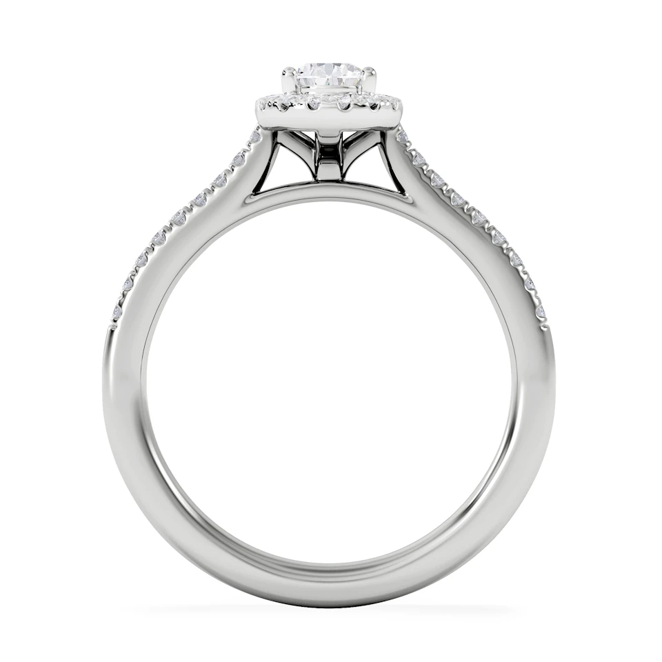 Lumia Pear Cut Lab Diamond Halo Ring 0.70ct F/VS in 9K White Gold