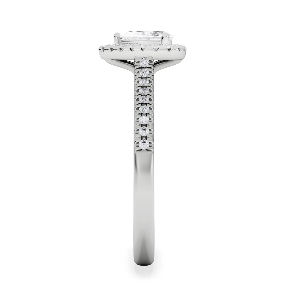 Lumia Pear Cut Lab Diamond Halo Ring 0.70ct F/VS in 9K White Gold