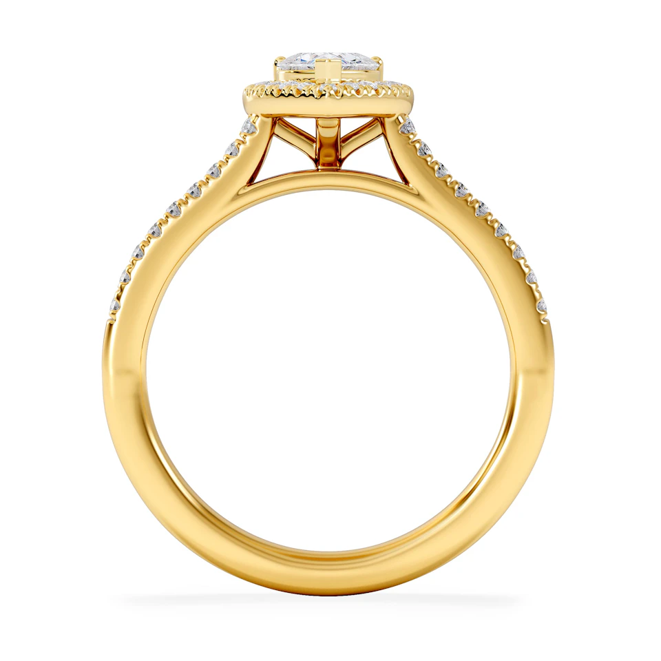 Lumia Heart Cut Lab Diamond Halo Ring 0.70ct F/VS in 9K Gold