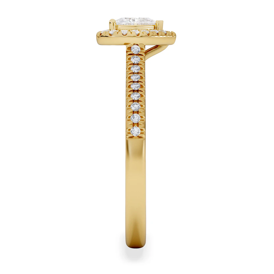Lumia Heart Cut Lab Diamond Halo Ring 0.70ct F/VS in 9K Gold