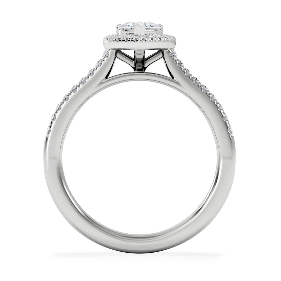 Lumia Heart Cut Lab Diamond Halo Ring 0.70ct F/VS in 9K White Gold