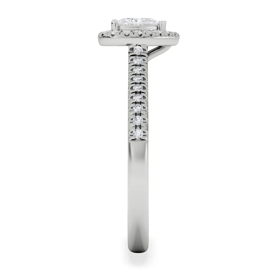 Lumia Heart Cut Lab Diamond Halo Ring 0.70ct F/VS in 9K White Gold