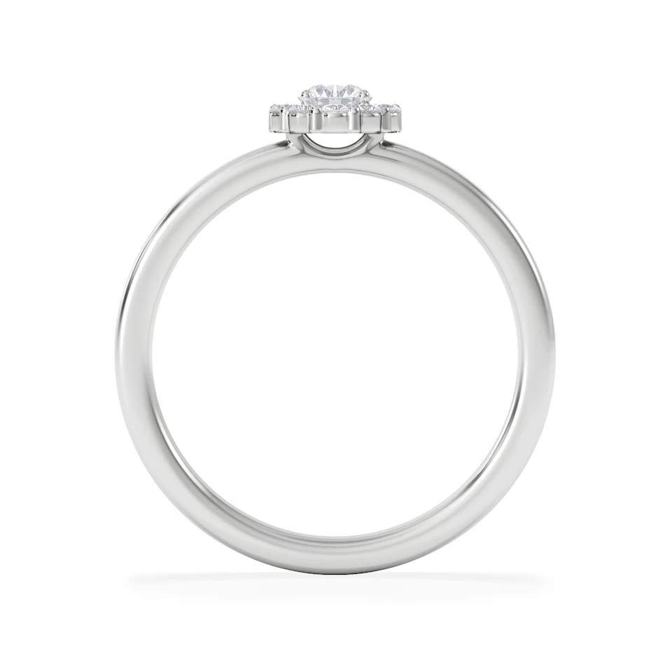The Fleur Halo 0.30ct  H/SI Round Cut Lab Diamond Ring in Silver