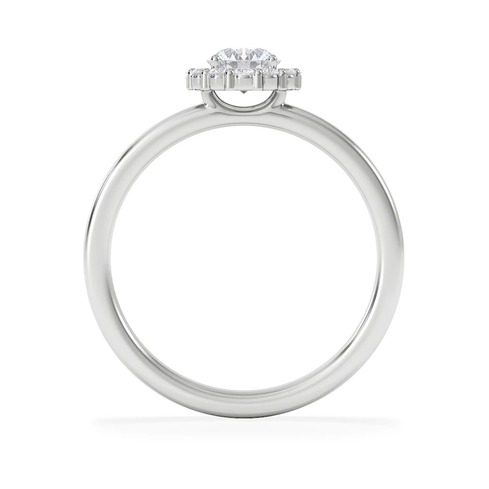 The Fleur Halo 0.50ct  H/SI Round Cut Lab Diamond Ring in 9K White Gold