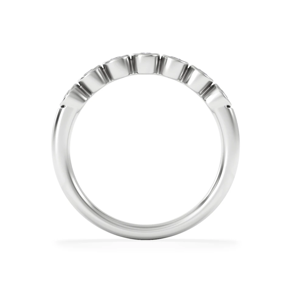 Orbit Half Band 0.30ct F/VS Round Cut Rubover Eternity Ring in 9K White Gold