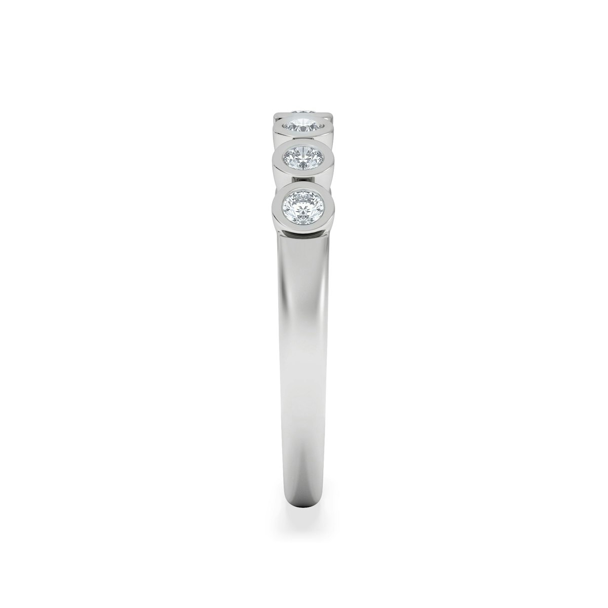 Orbit Half Band 0.30ct F/VS Round Cut Rubover Eternity Ring in 9K White Gold