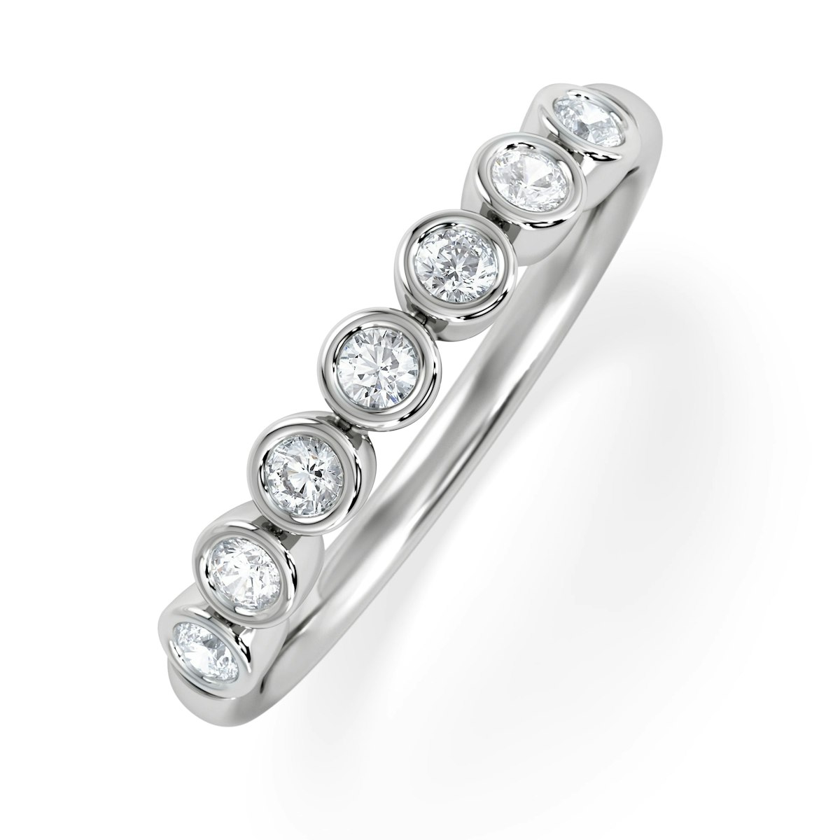 Orbit Half Band 0.30ct F/VS Round Cut Rubover Eternity Ring in 9K White Gold
