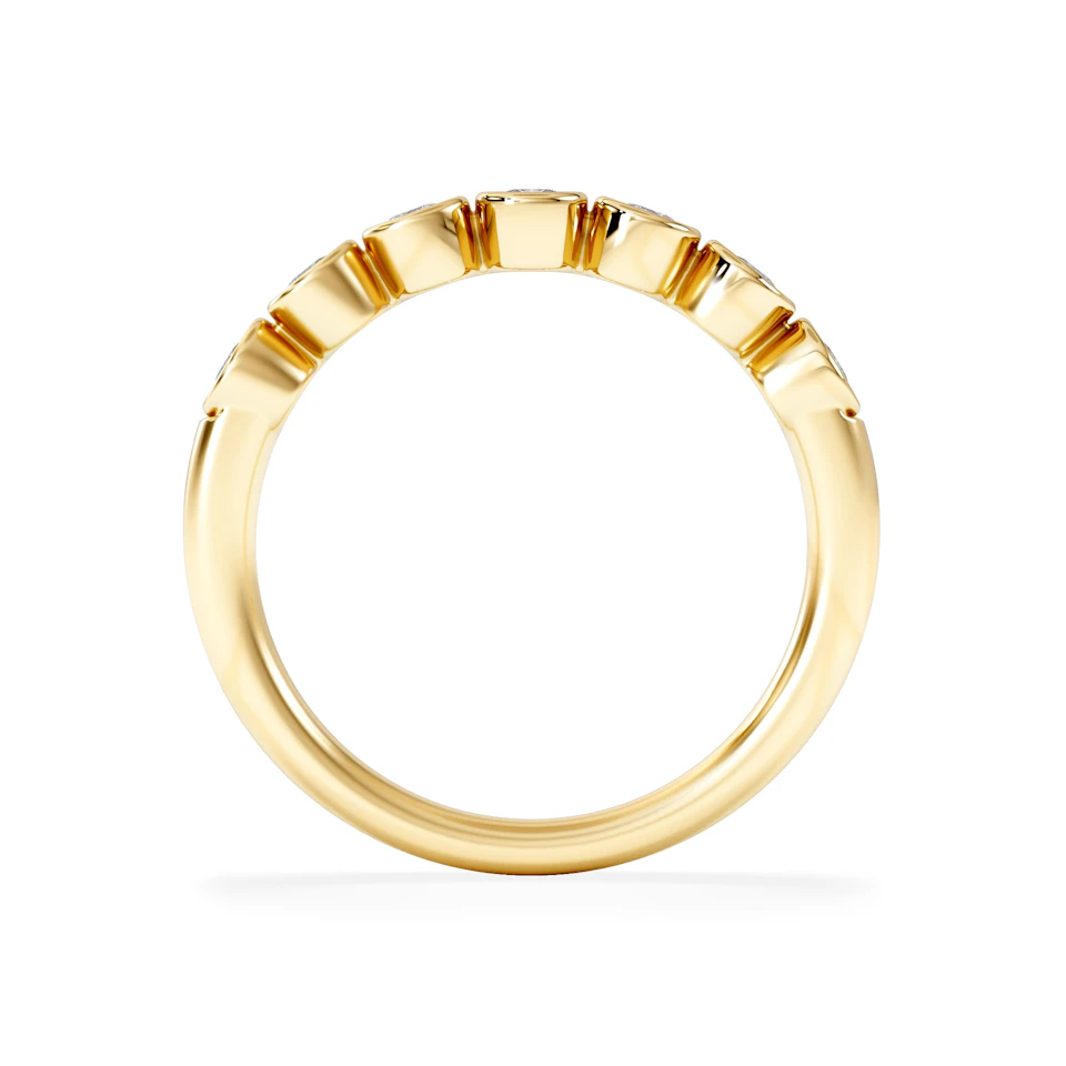 Orbit Half Band 0.50ct F/VS Round Cut Rubover Eternity Ring in 9K Yellow Gold
