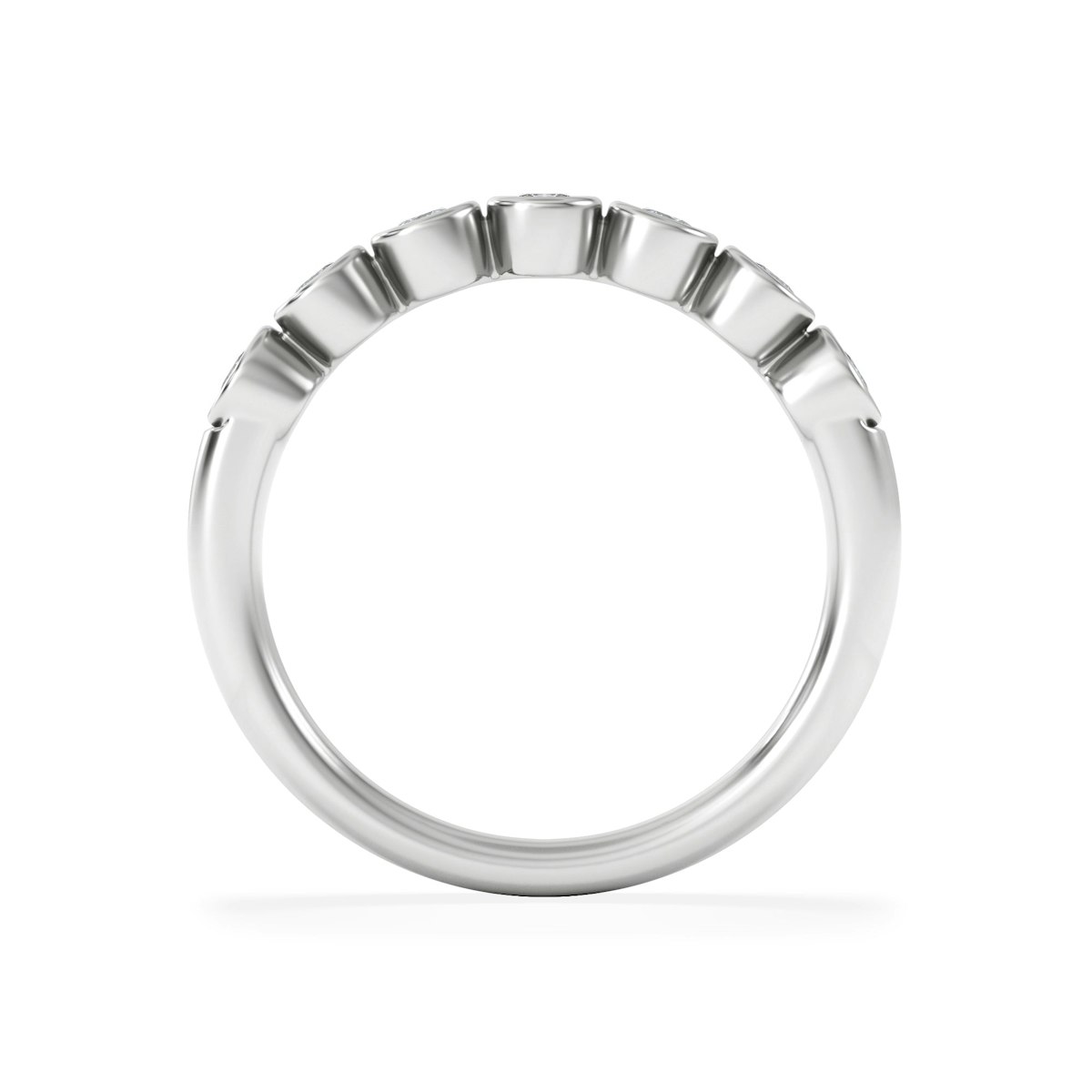 Orbit Half Band 0.50ct F/VS Round Cut Rubover Eternity Ring in 9K White Gold
