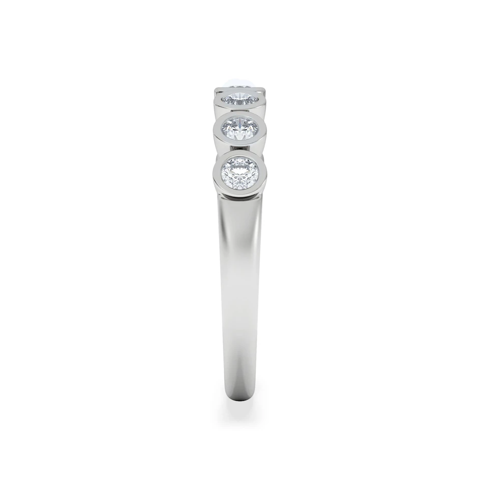 Orbit Half Band 0.50ct F/VS Round Cut Rubover Eternity Ring in 9K White Gold