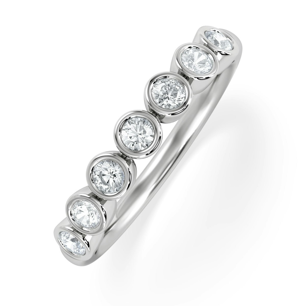 Orbit Half Band 0.50ct F/VS Round Cut Rubover Eternity Ring in 9K White Gold