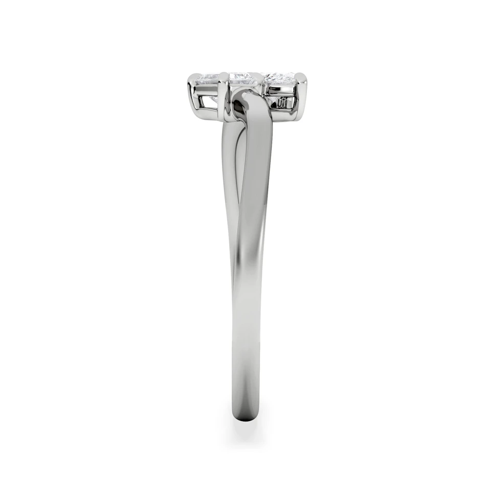 Toi et Moi Emerald and Pear Cut Lab Diamond Ring 30ct F/VS in 925 Silver