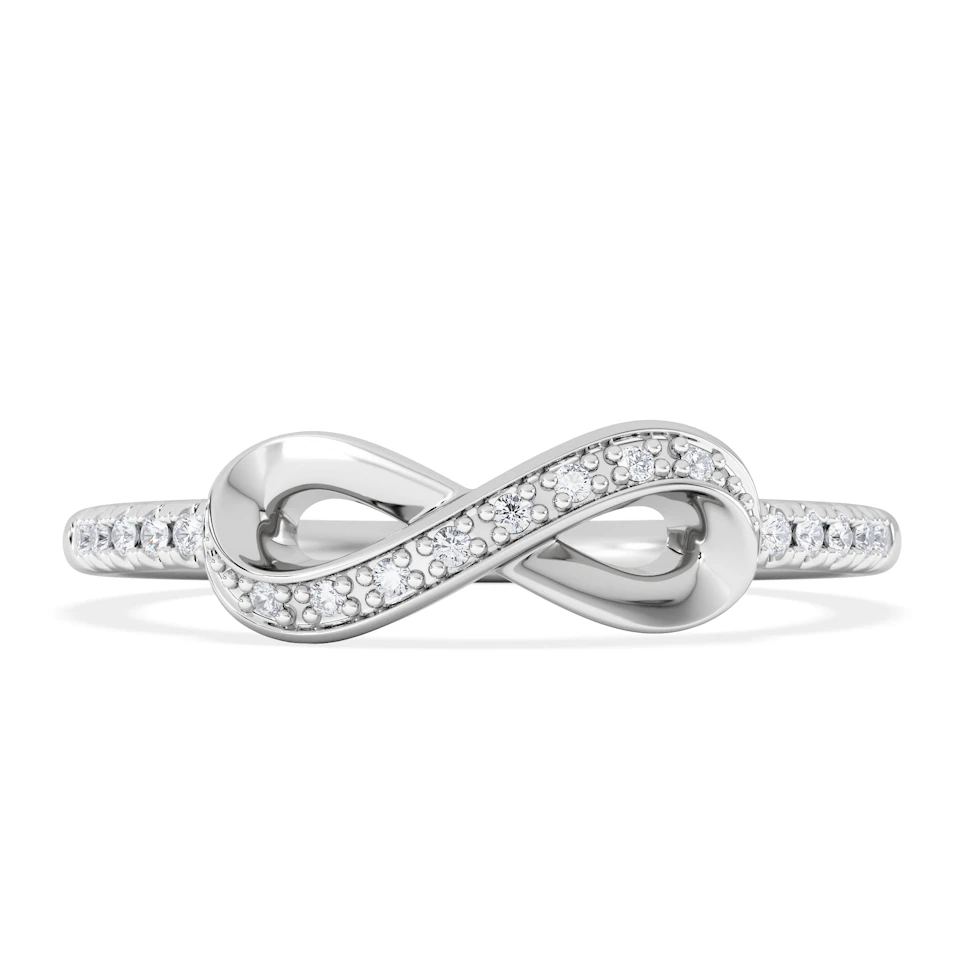Infinity Love 0.13ct Lab Diamond Pavé Ring in Sterling Silver
