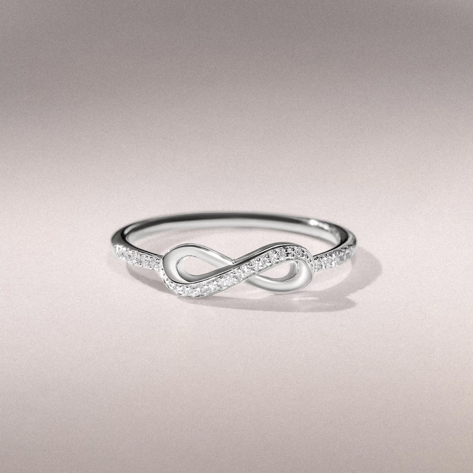 Infinity Love 0.13ct Lab Diamond Pavé Ring in Sterling Silver