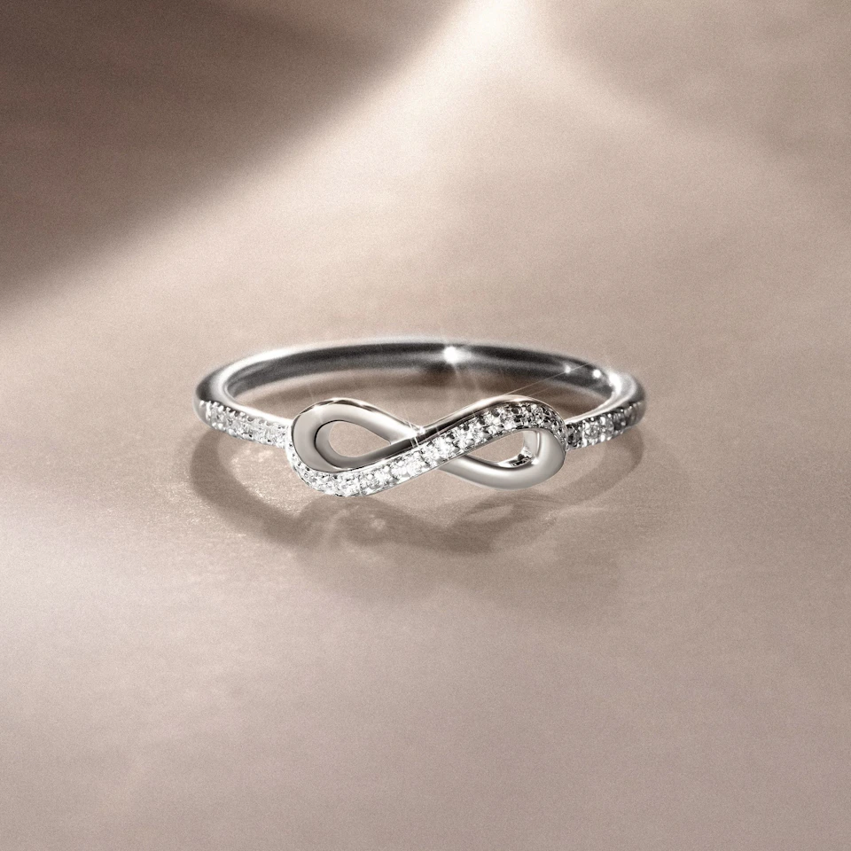 Infinity Love 0.13ct Lab Diamond Pavé Ring in Sterling Silver